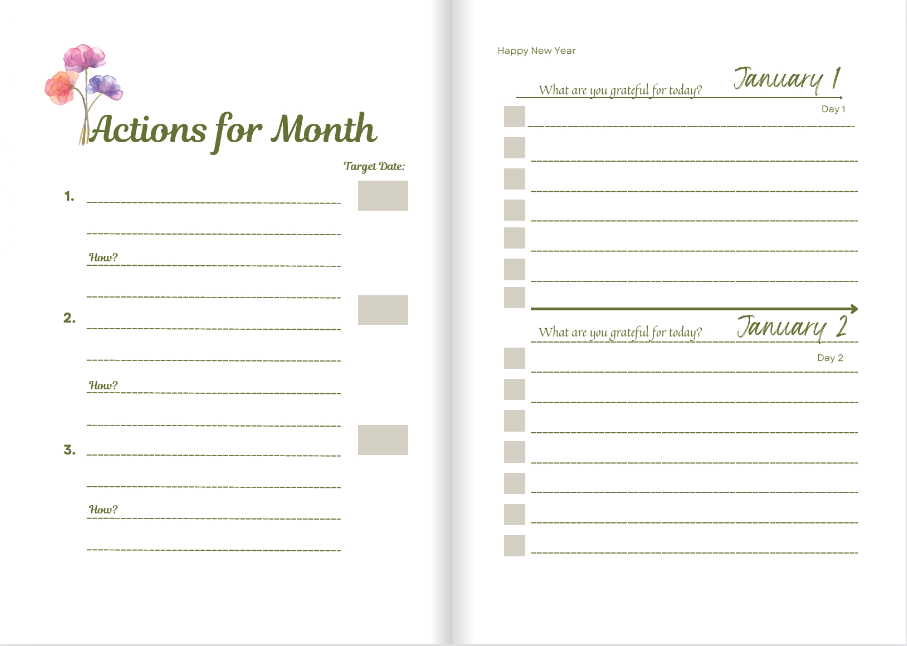 Gratitude Journal - Mothers Day - Green