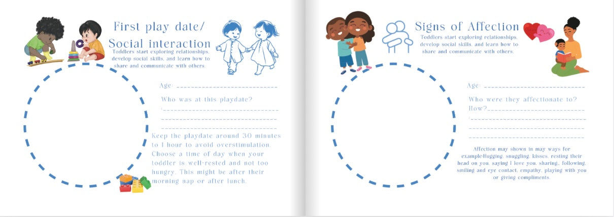 Journal entries for your babies first play date and signs of affection