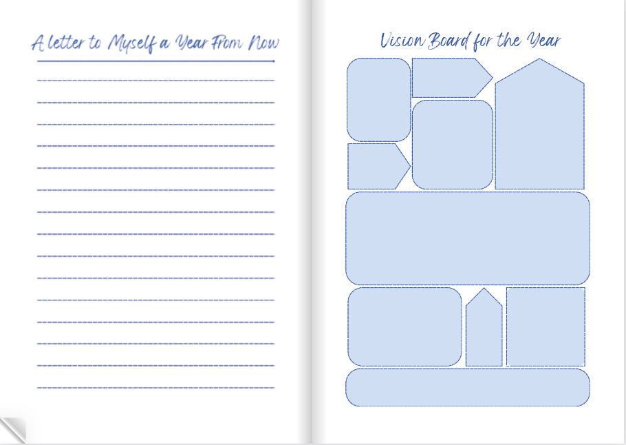 hardback undated daily gratitude journal in the colour Boss Blue	