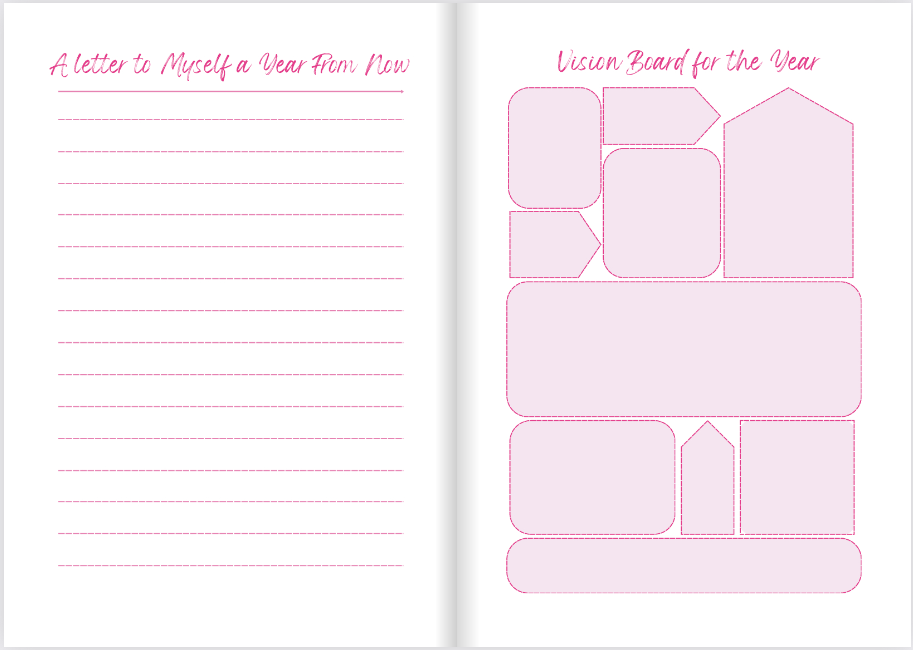 hardback undated daily gratitude journal in the colour Easter Pink