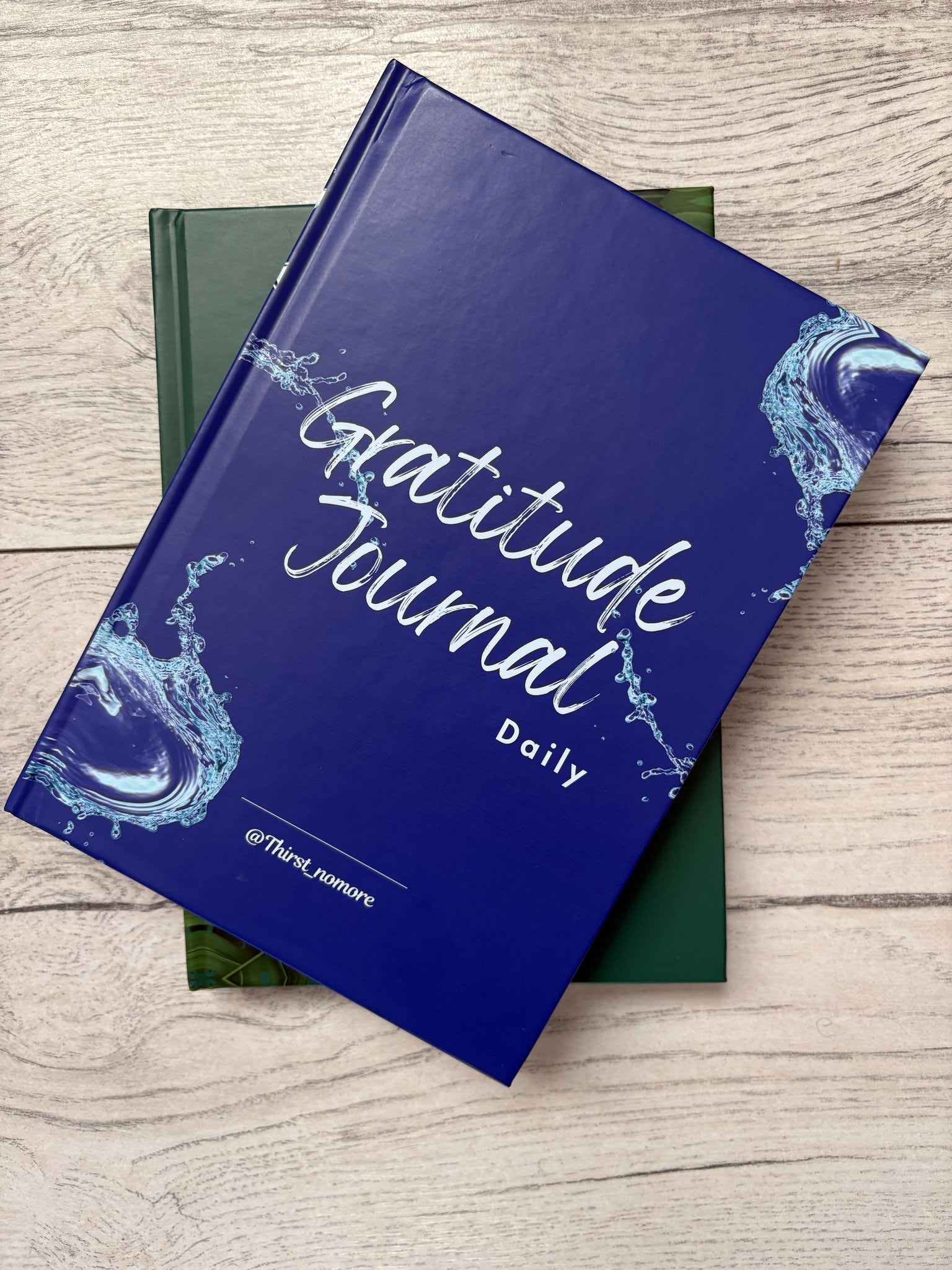 Gratitude Journal - A5 - Blue Water - Front Cover - 45 Angle