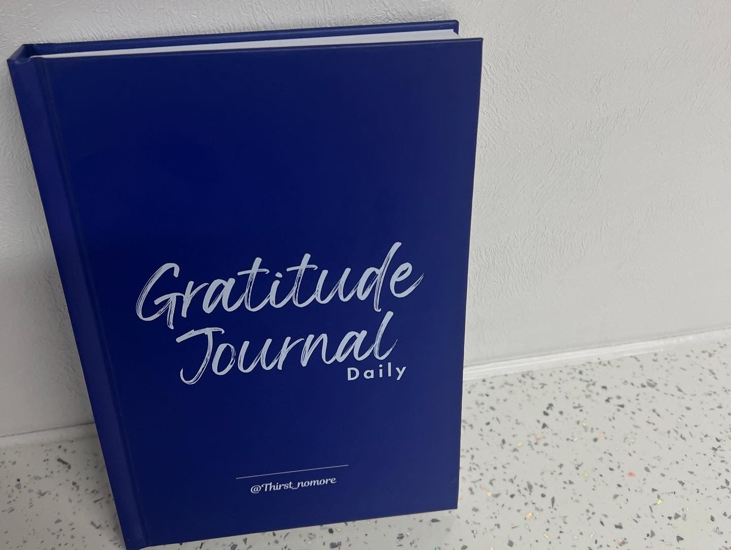 hardback undated daily gratitude journal in the colour Boss Blue