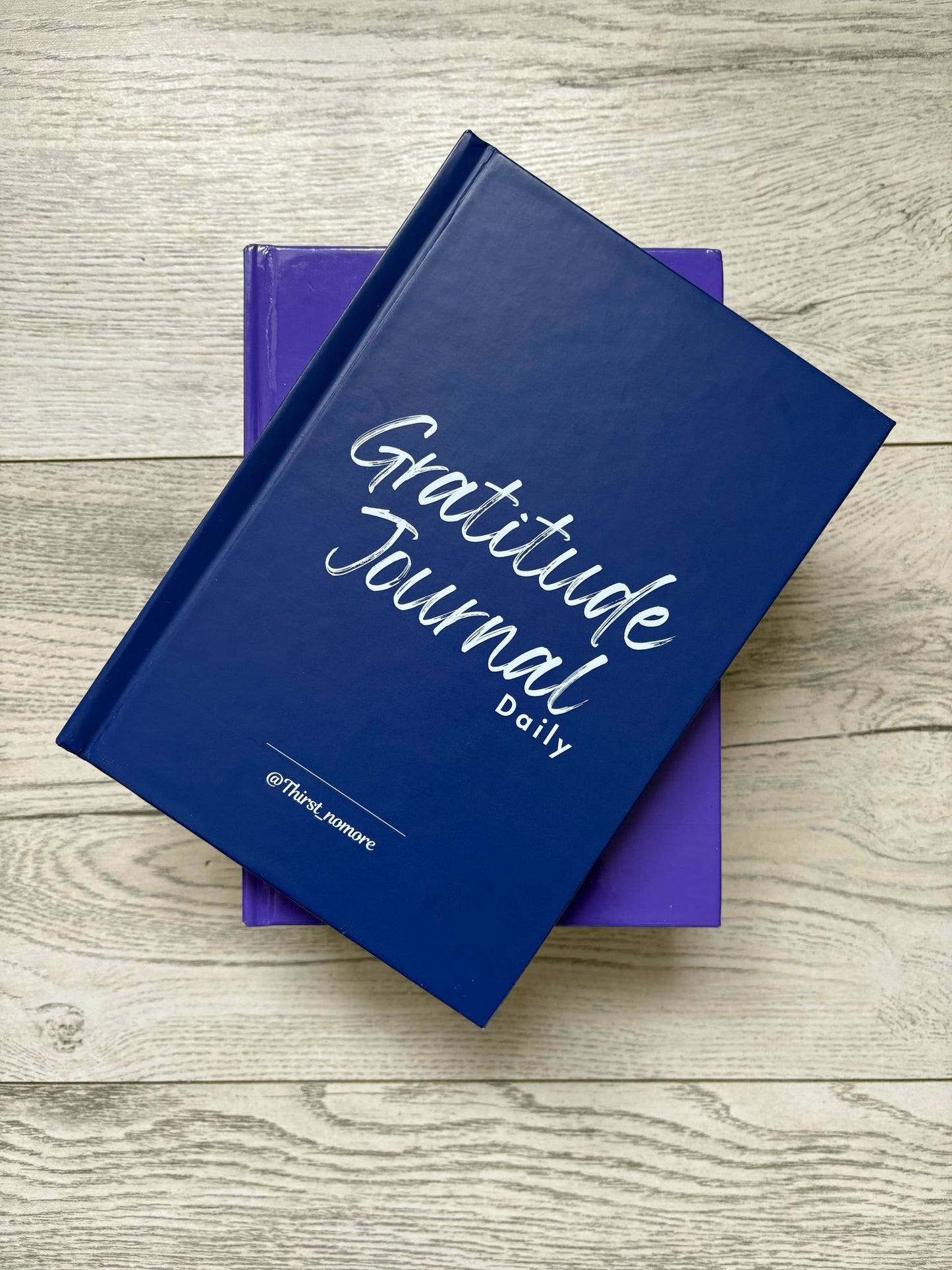 hardback undated gratitude journal in the colour Boss Blue