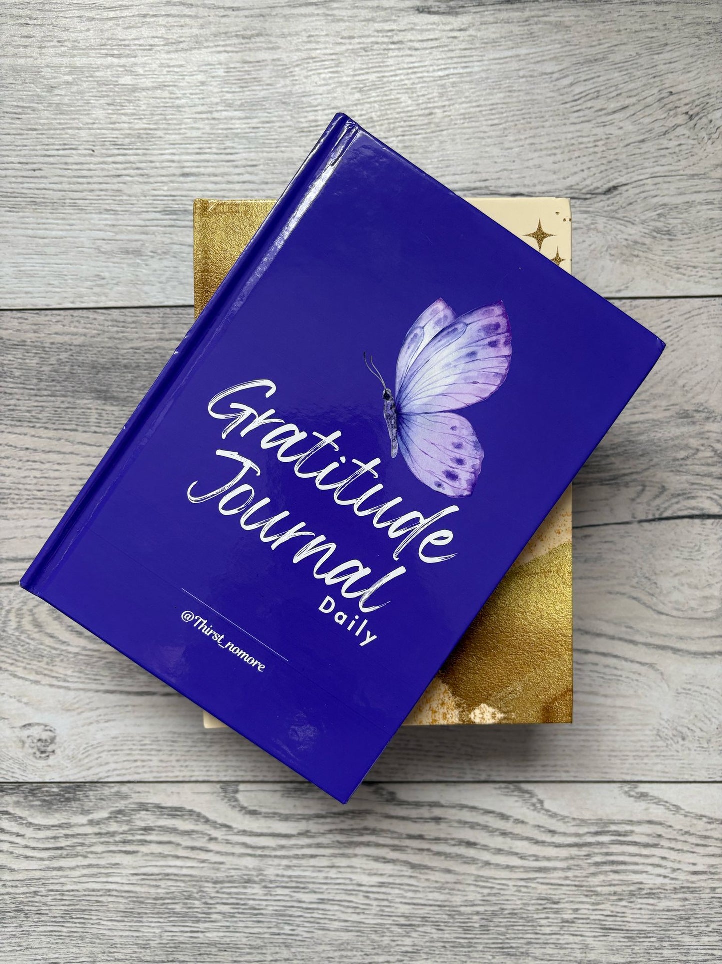 hardback undated gratitude journal in the colour purple haze