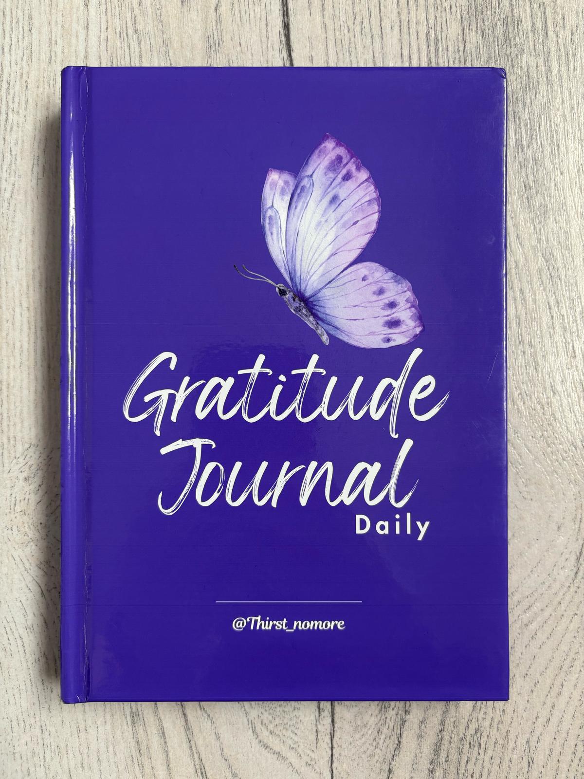 hardback undated gratitude journal in the colour purple haze